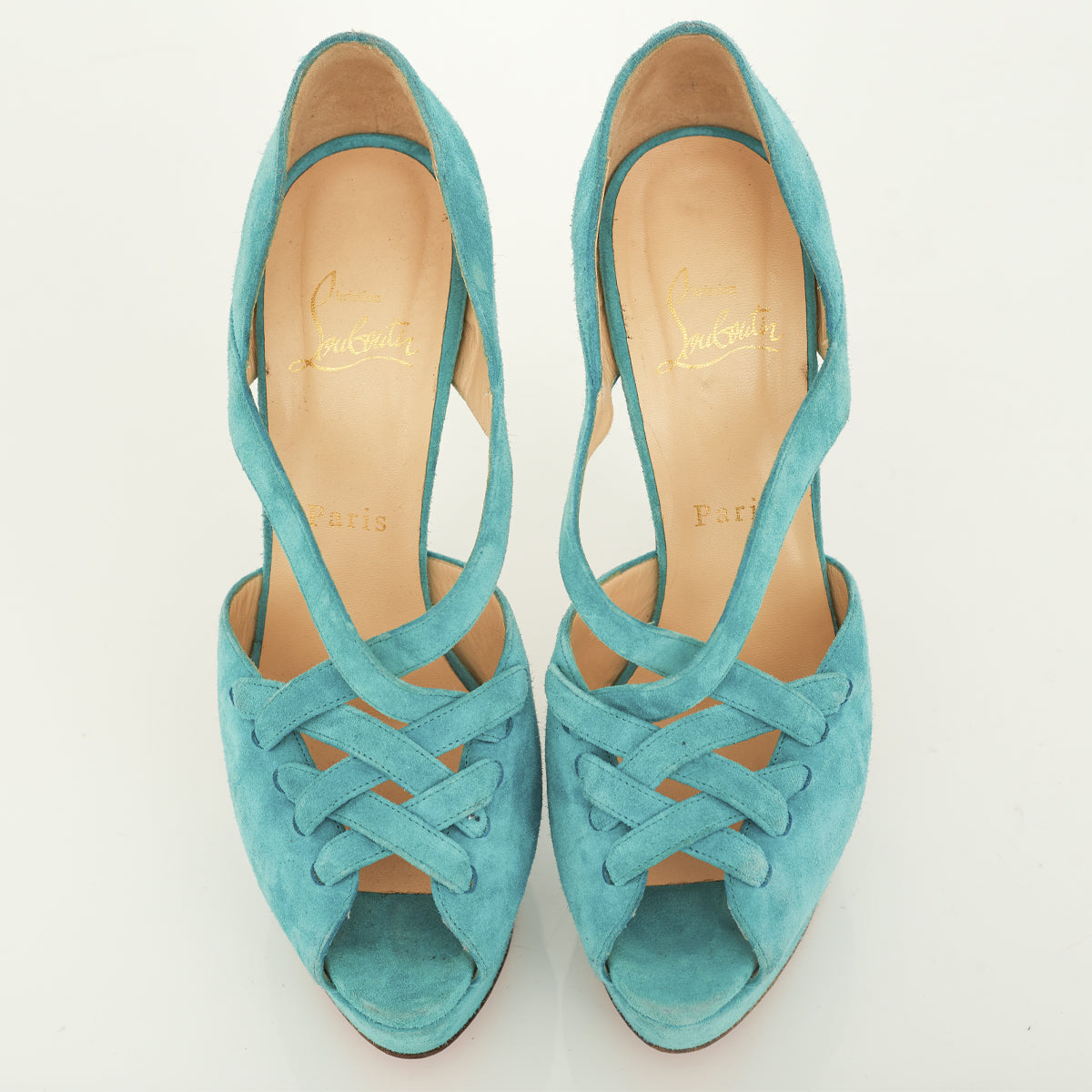 Peep Toe Christian Louboutin Turquesa Tam. 38