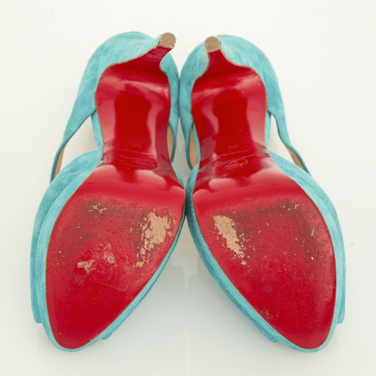 Peep Toe Christian Louboutin Turquesa Tam. 38