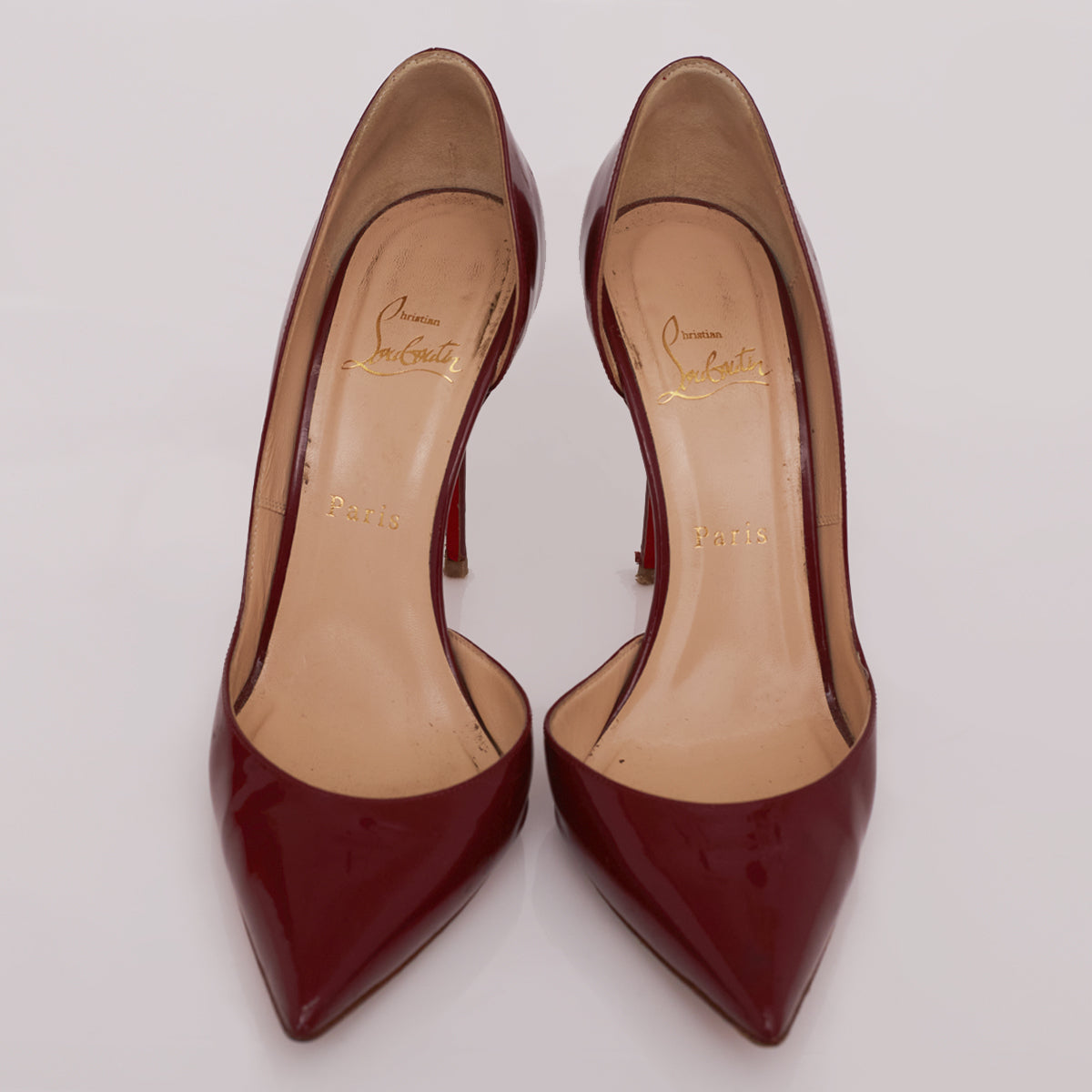 Scarpin Christian Louboutin Verniz Vinho Tam.39,5