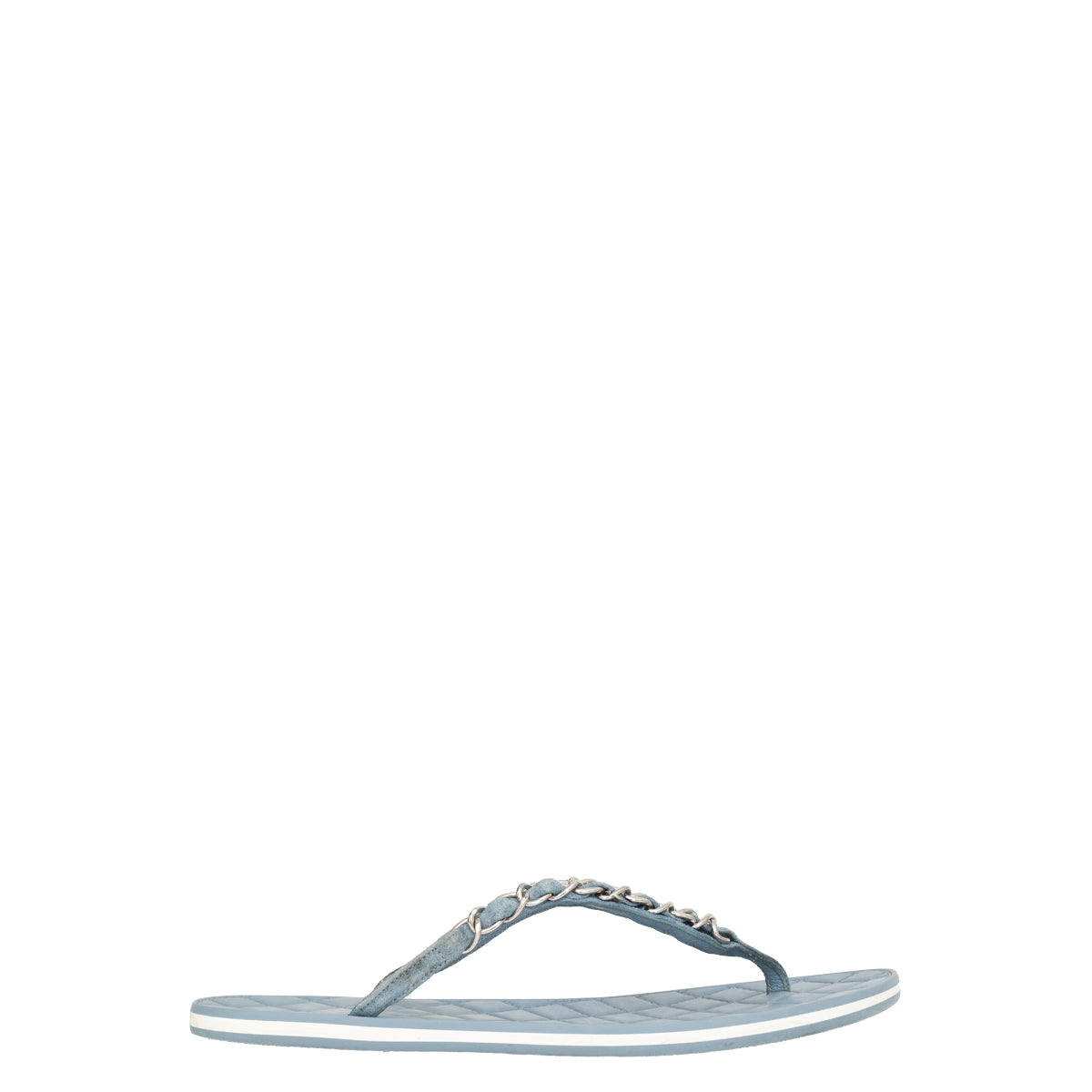 Rasteirinha Chanel Azul Tam. 38,5