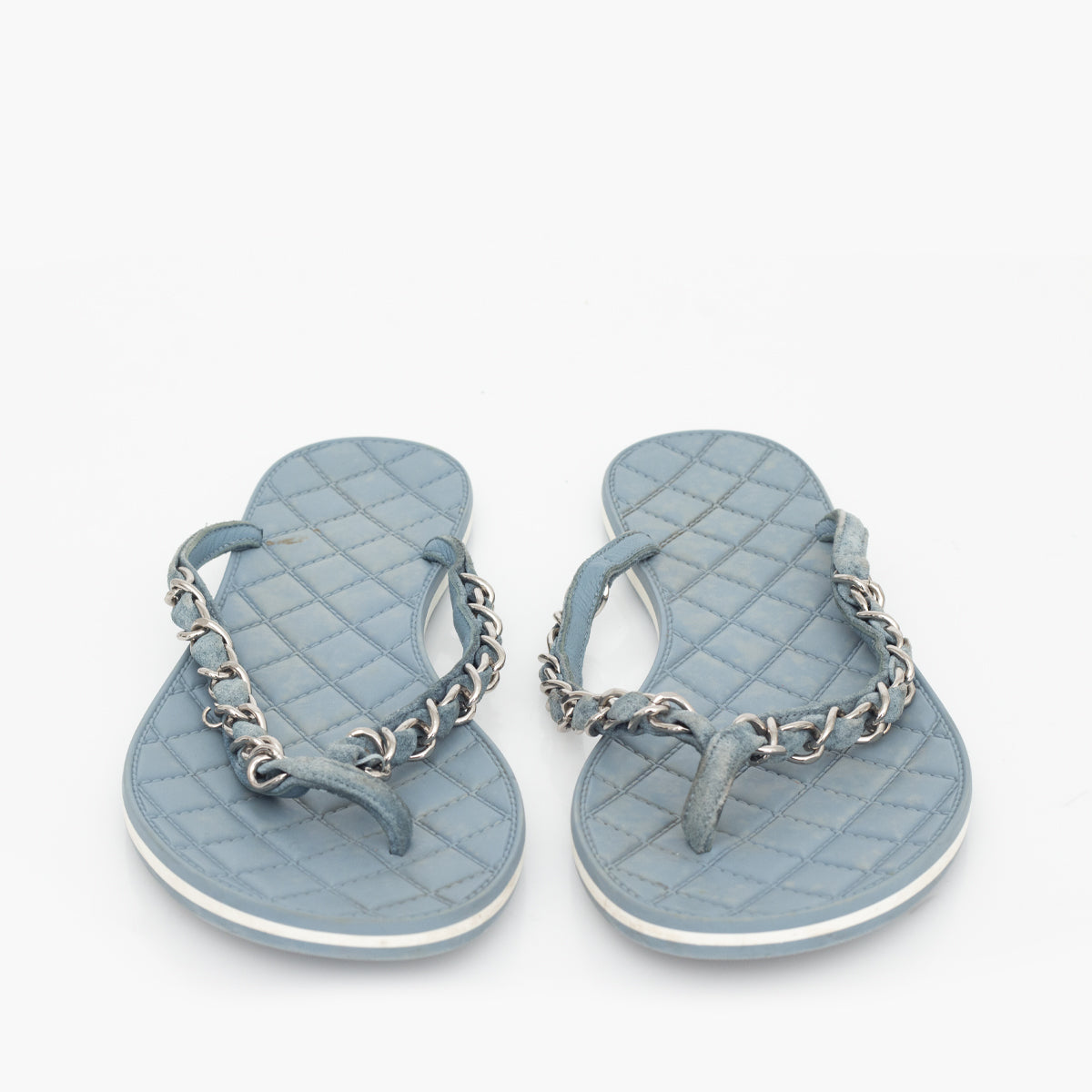 Rasteirinha Chanel Azul Tam. 38,5