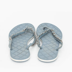 Rasteirinha Chanel Azul Tam. 38,5