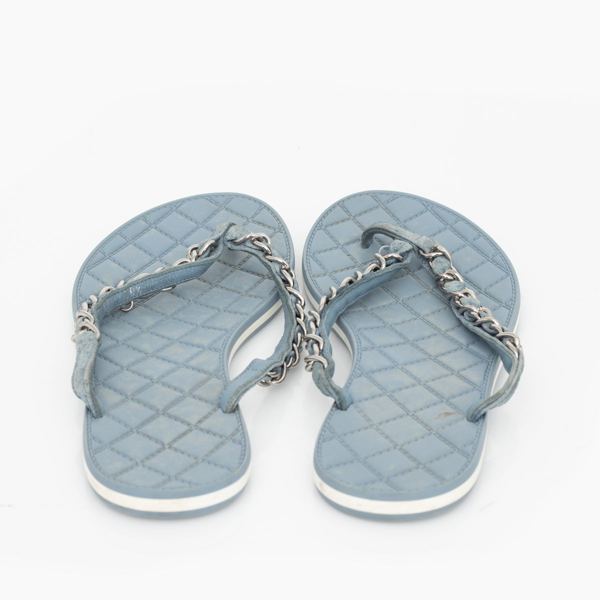 Rasteirinha Chanel Azul Tam. 38,5