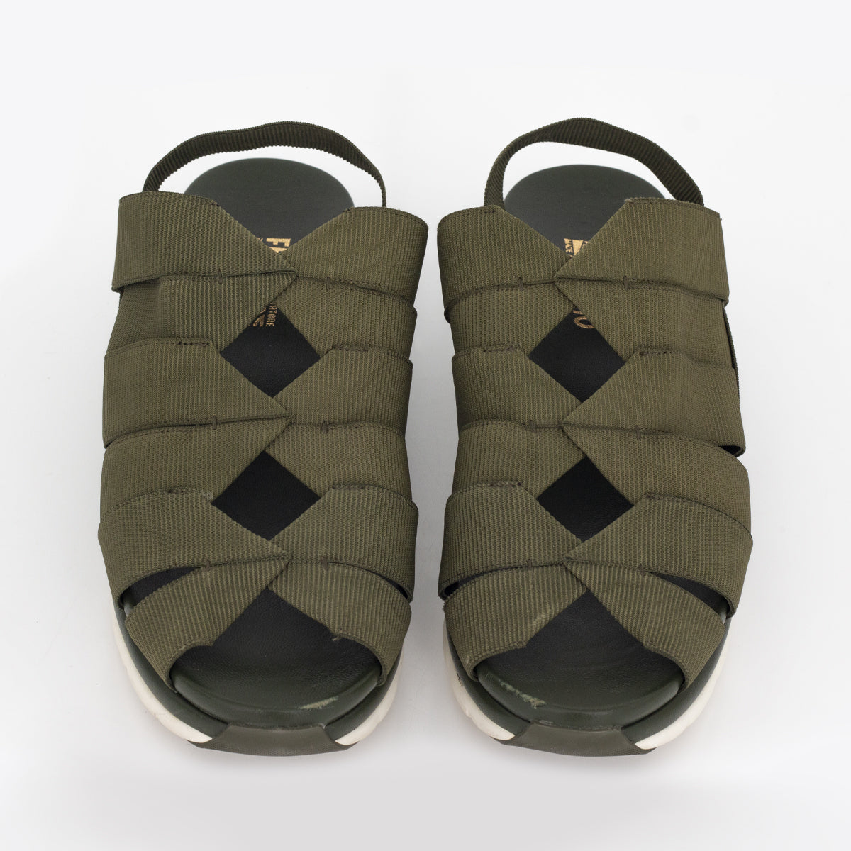 Sandália Salvatore Ferragamo Verde Elástico Tam. 9
