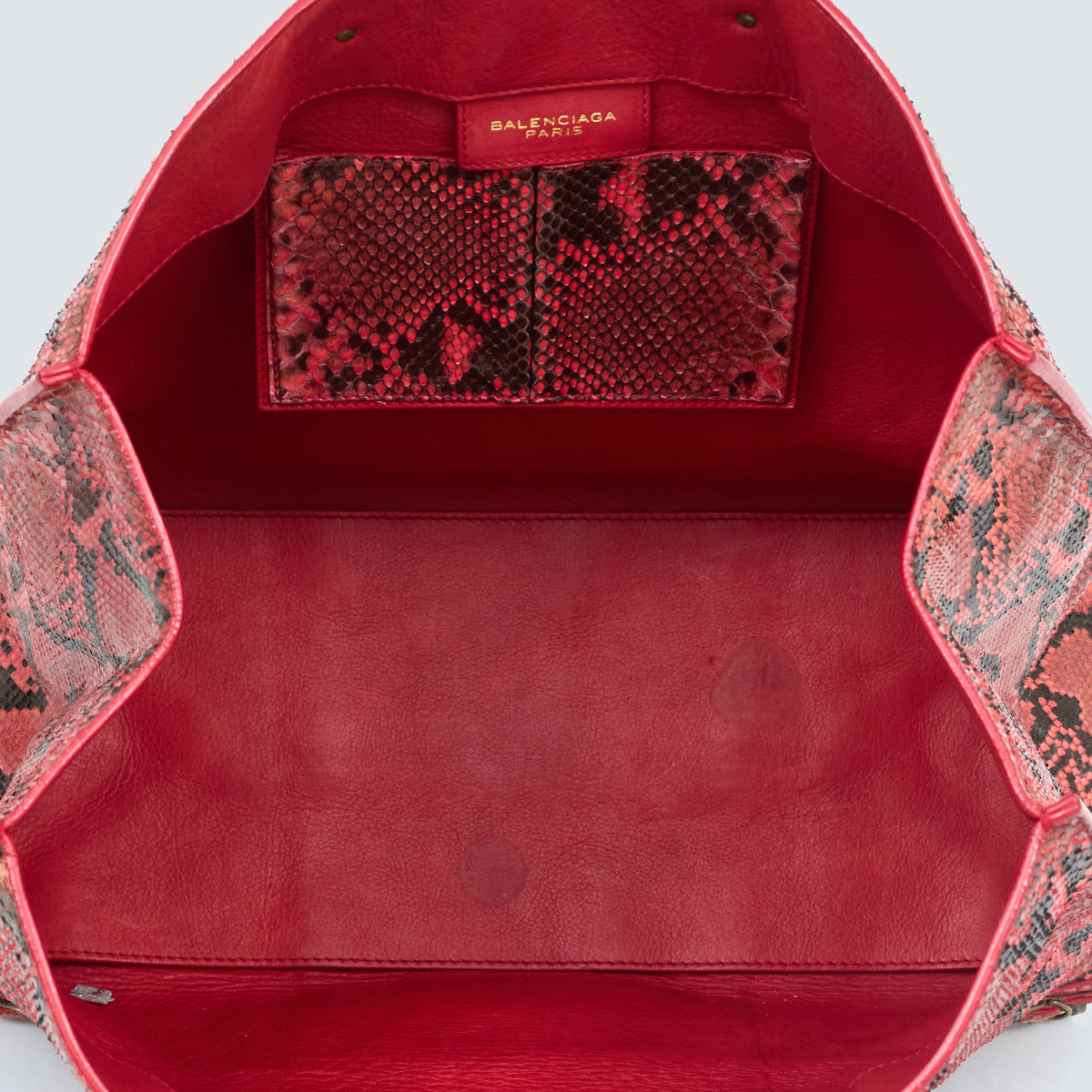 Bolsa Balenciaga Tote Python Vermelha