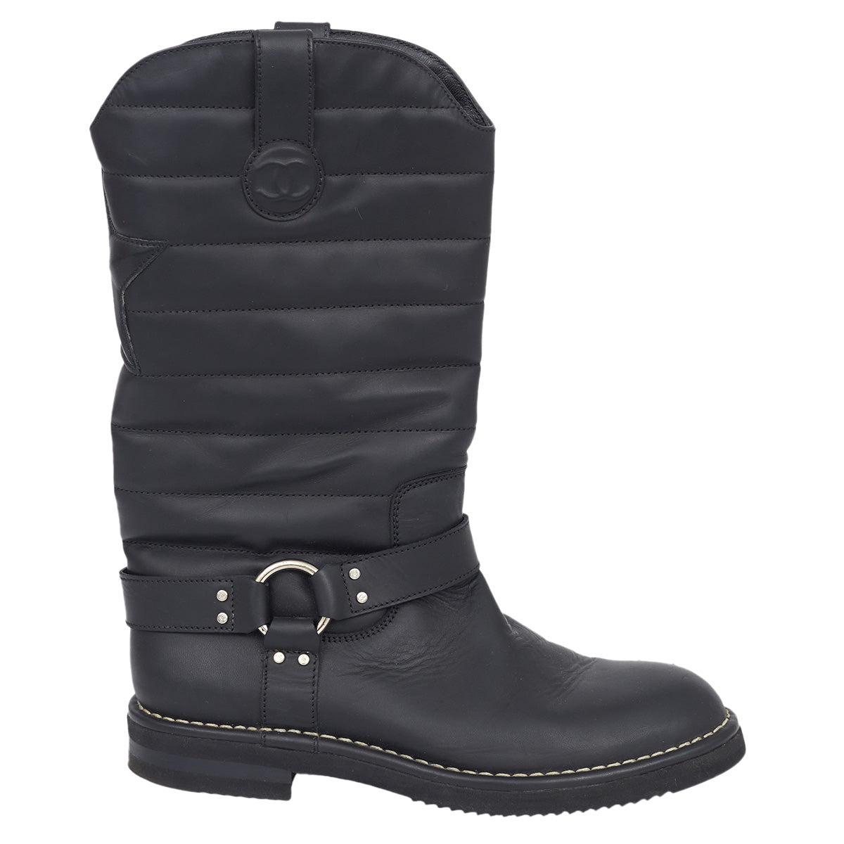 Bota Chanel Preta Tam. 38 Br
