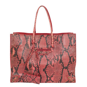 Bolsa Balenciaga Tote Python Vermelha