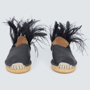 Espadrille Valentino Plumas Preta Tam. 35 Br
