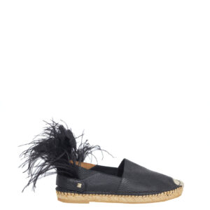 Espadrille Valentino Plumas Preta Tam. 35 Br