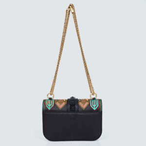Bolsa Valentino Glam Lock Bordada Preta