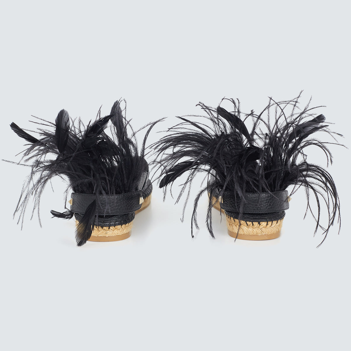 Espadrille Valentino Plumas Preta Tam. 35 Br