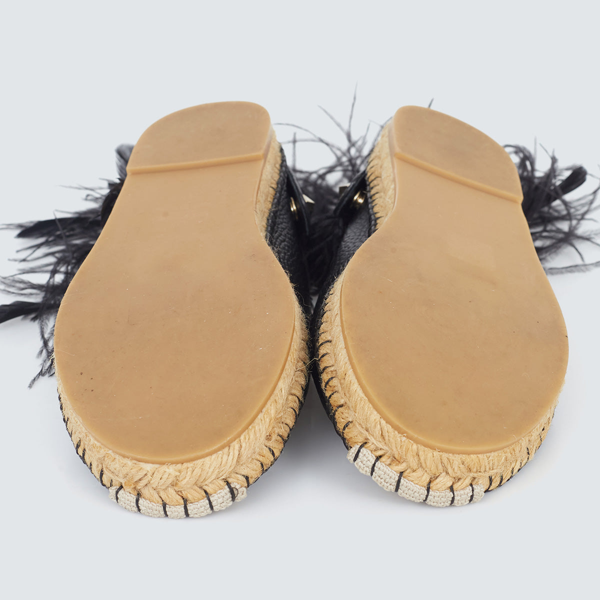 Espadrille Valentino Plumas Preta Tam. 35 Br