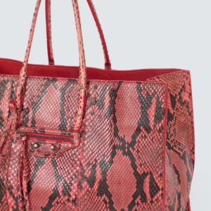 Bolsa Balenciaga Tote Python Vermelha