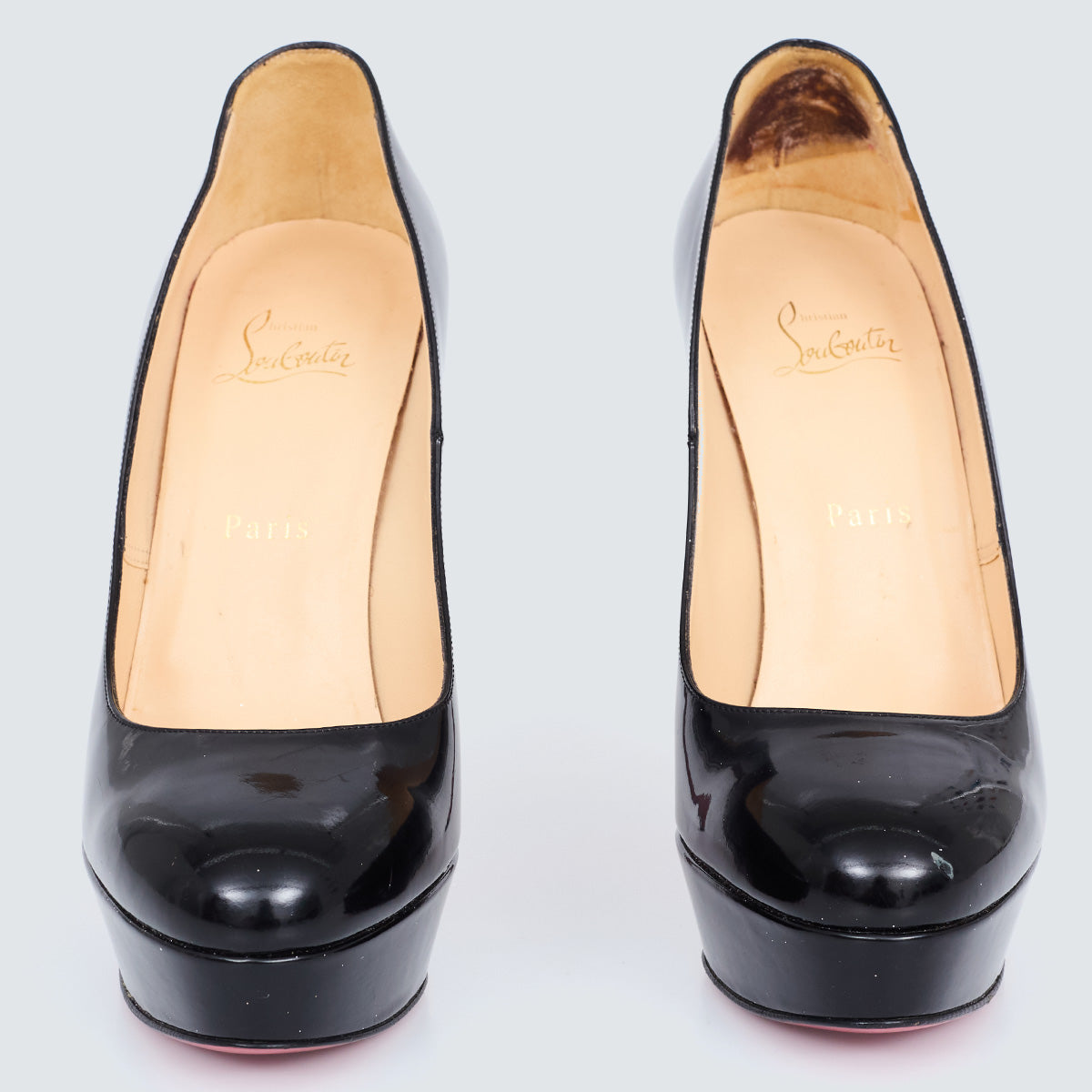 ⁠Scarpin Louboutin Preto Plataforma Tam. 36 Br