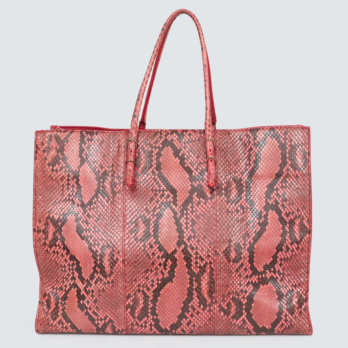 Bolsa Balenciaga Tote Python Vermelha