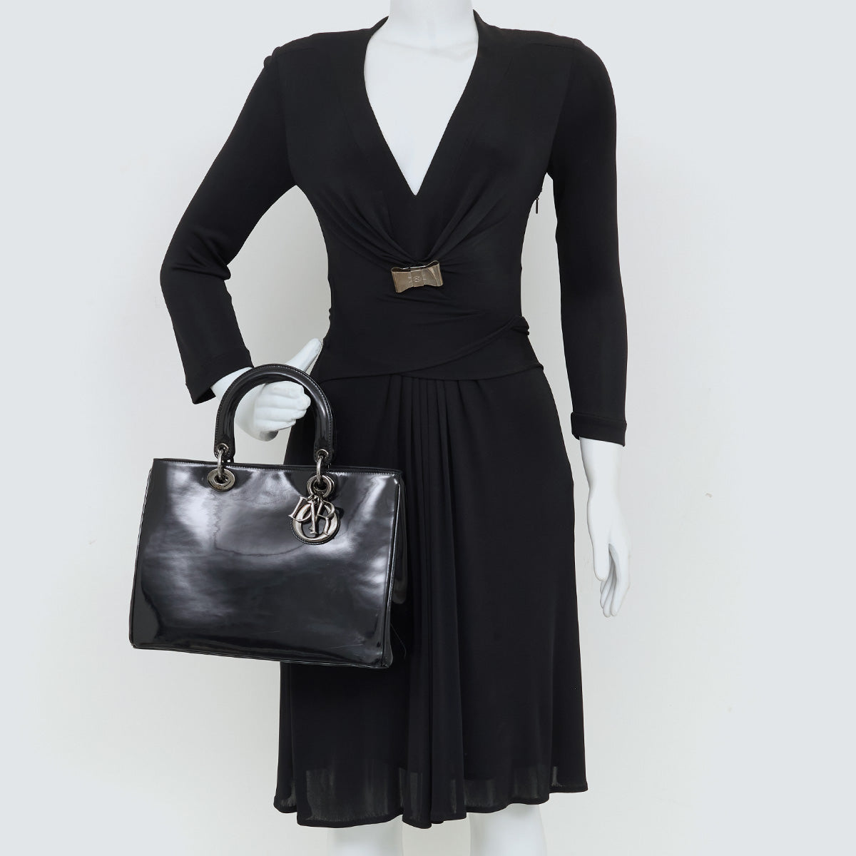 Bolsa Lady Dior Preta Verniz