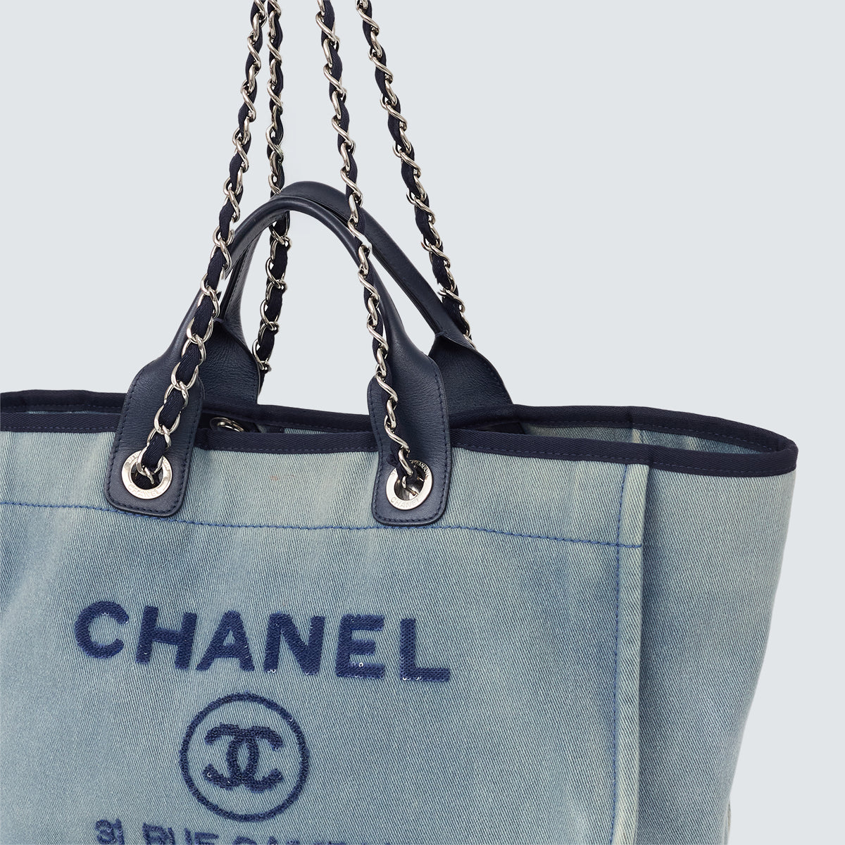 Bolsa Chanel Deauville Tote Azul