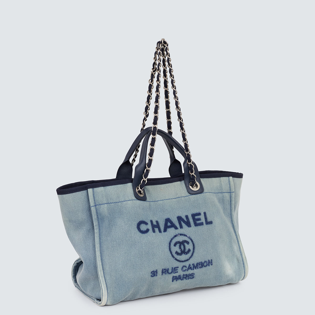 Bolsa Chanel Deauville Tote Azul