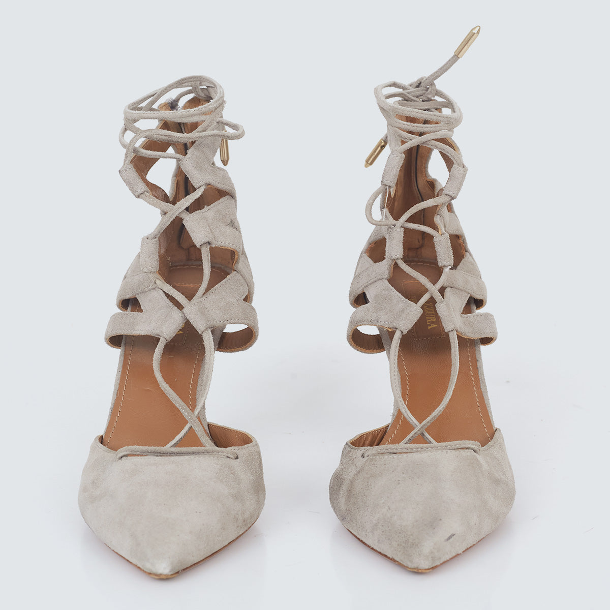 Sandália Aquazzura Cinza Camurça Tam. 34,5 BR