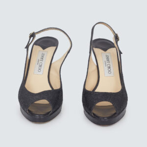 ⁠Sapato Jimmy Choo Preto Brilho Tam. 36 Br