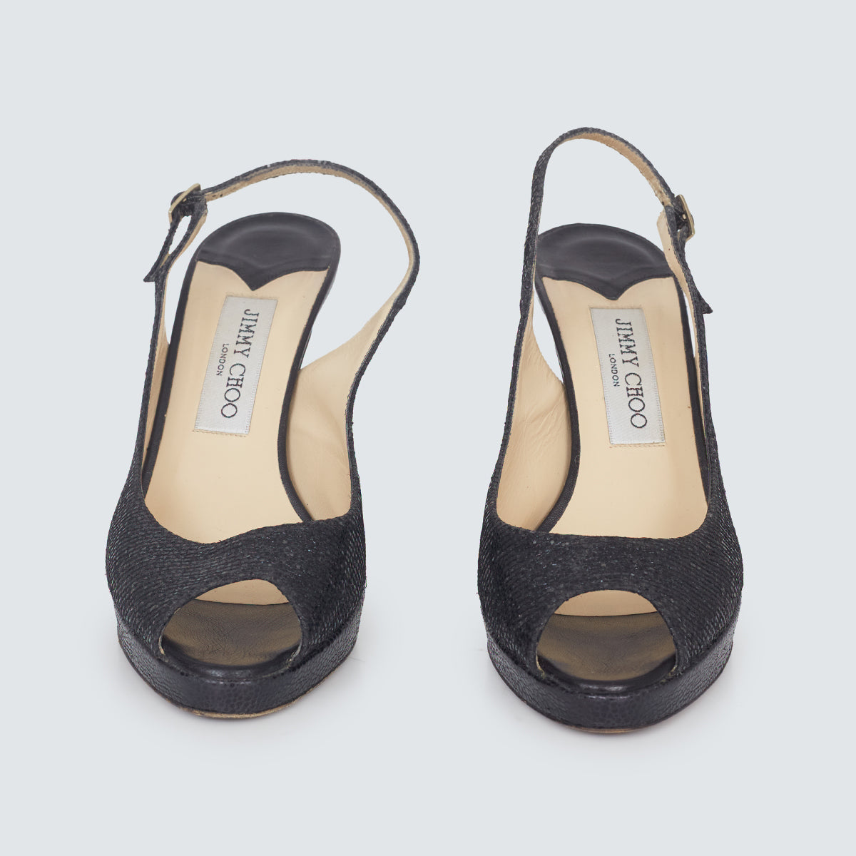 ⁠Sapato Jimmy Choo Preto Brilho Tam. 36 Br