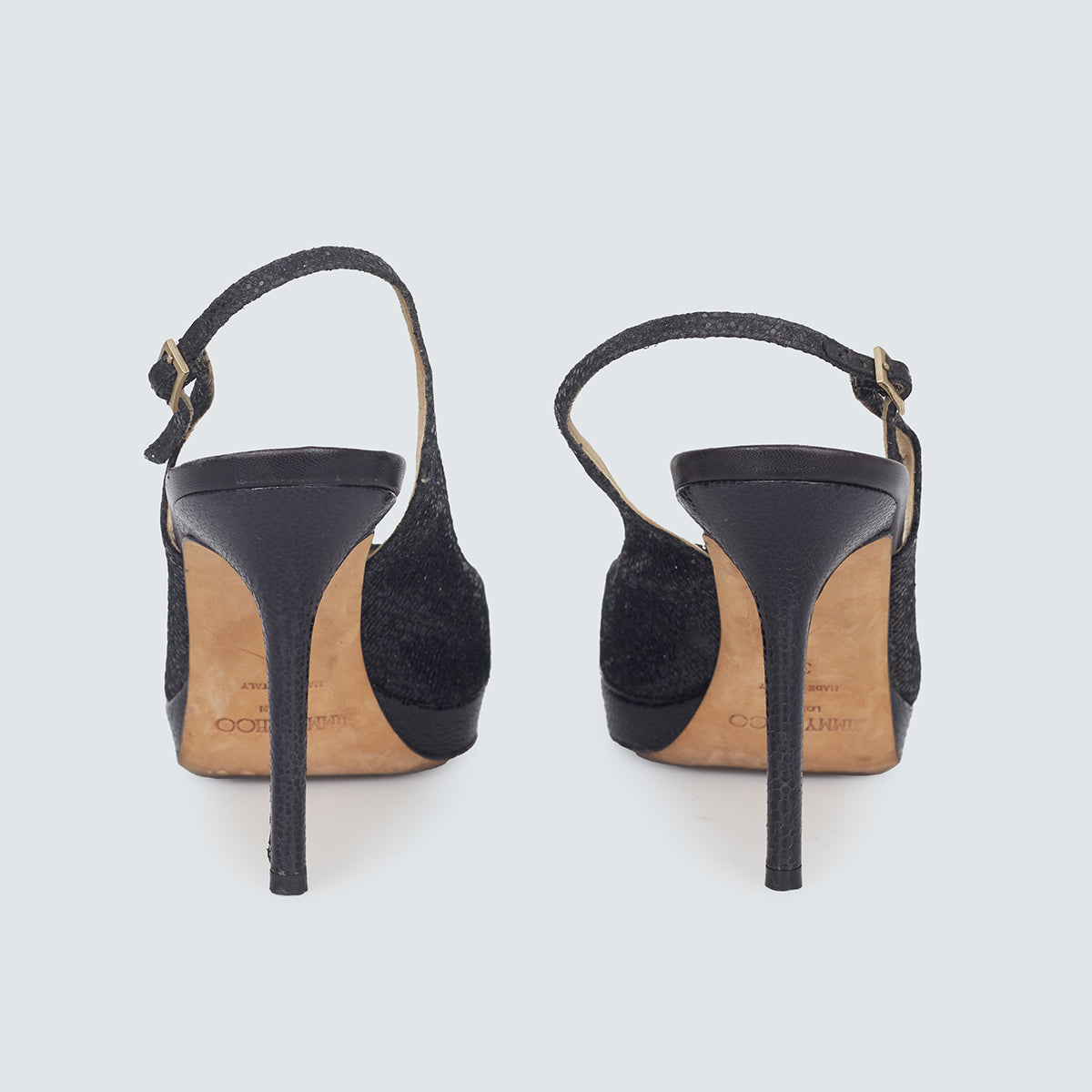 ⁠Sapato Jimmy Choo Preto Brilho Tam. 36 Br