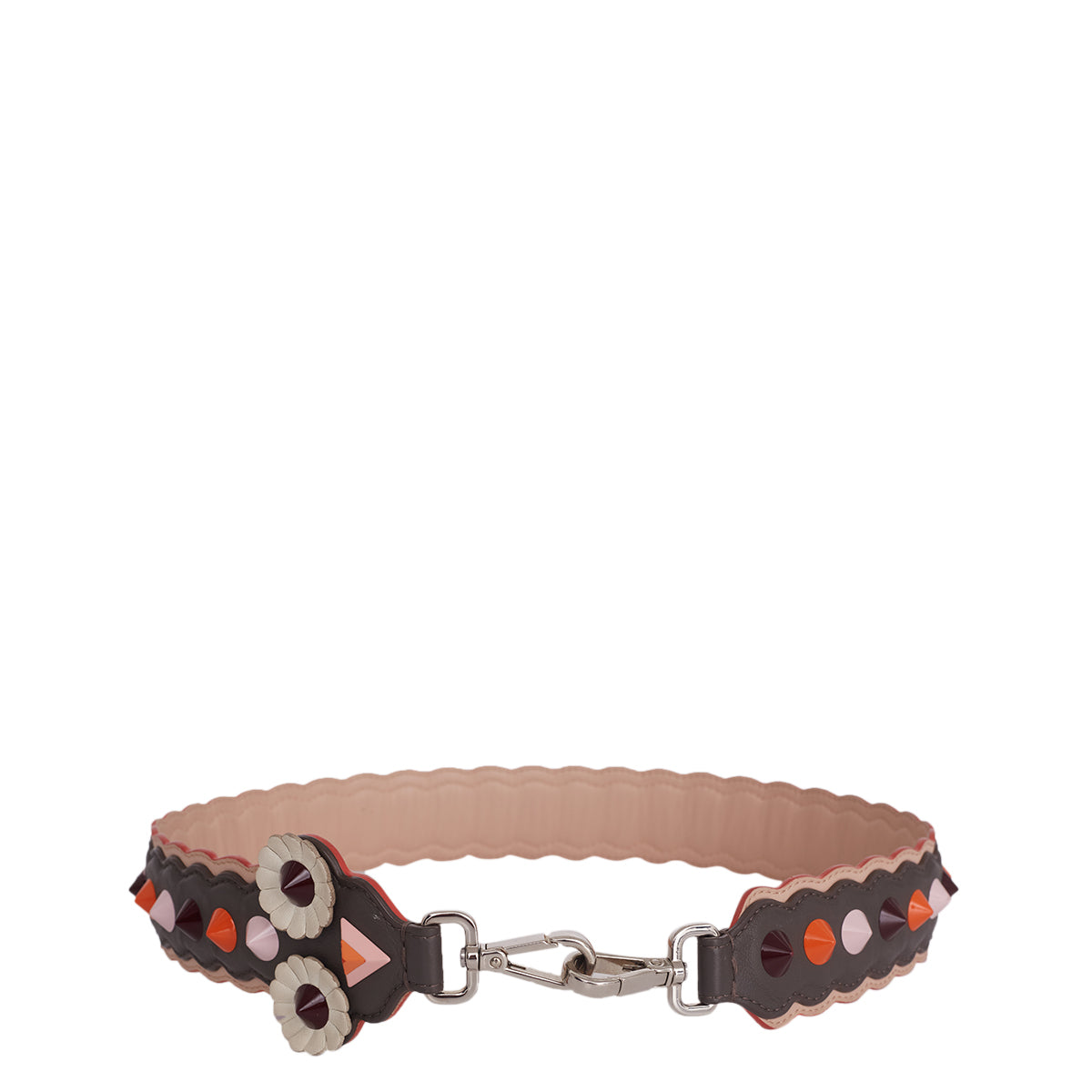 Alça Fendi Cinza c/ Spikes Coloridos