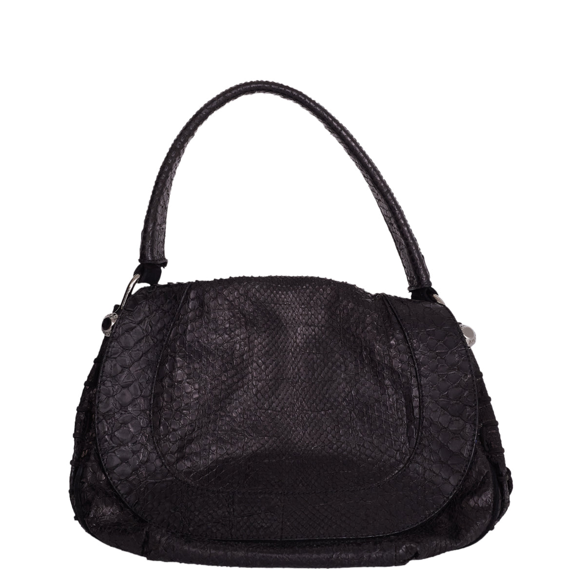 Bolsa Versace Preta em Couro Exótico