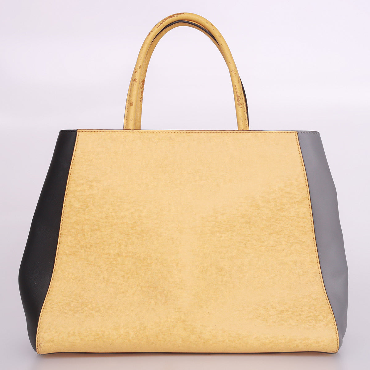 Bolsa Fendi 2Jour Amarela c/ Cinza e Preto