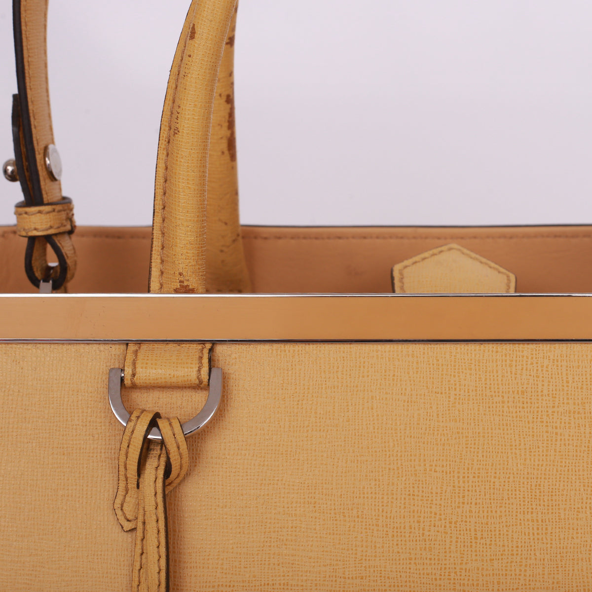 Bolsa Fendi 2Jour Amarela c/ Cinza e Preto
