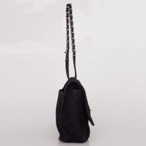 Bolsa Chanel Classic Single Flap Suede Preta