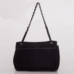 Bolsa Chanel Classic Single Flap Suede Preta