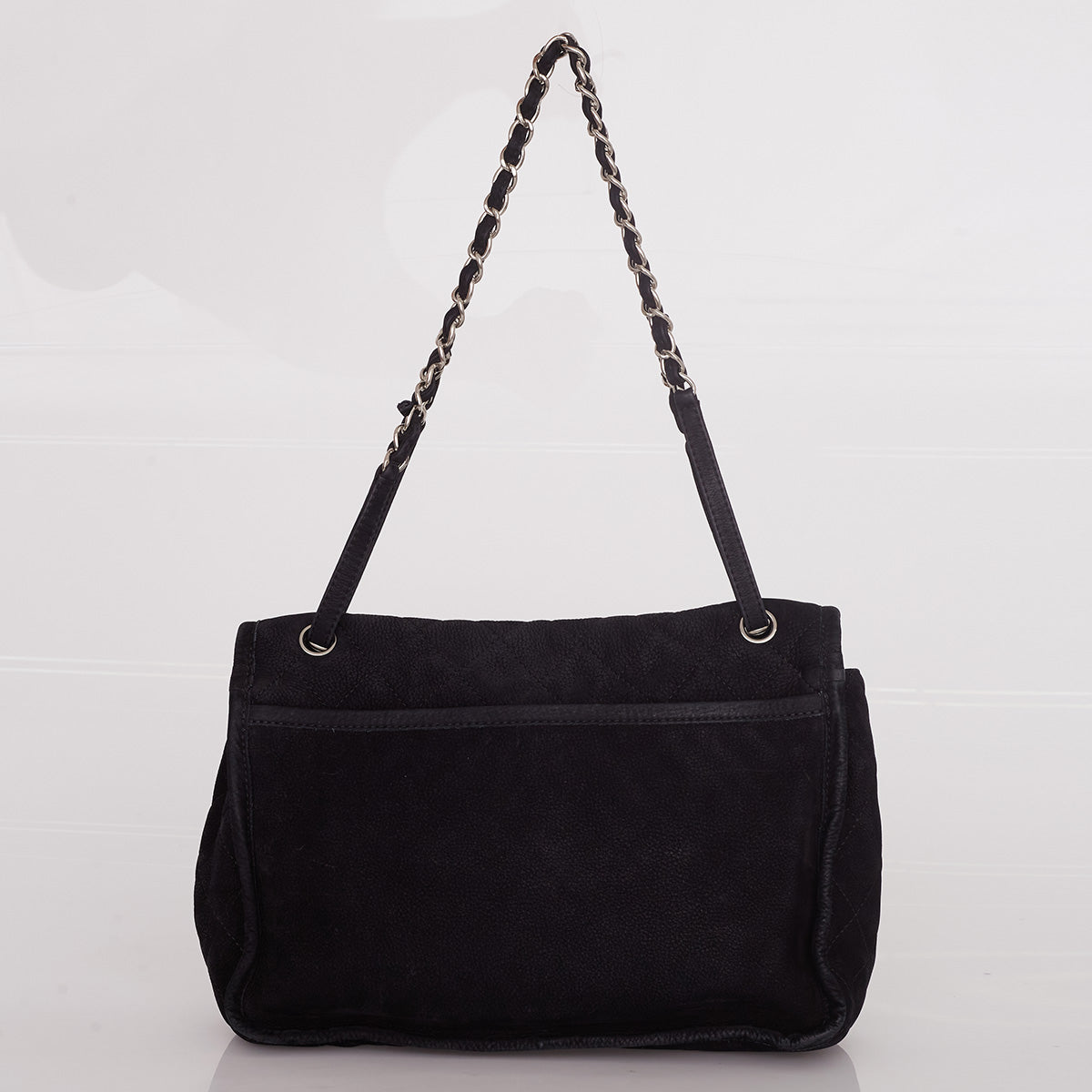 Bolsa Chanel Classic Single Flap Suede Preta