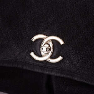 Bolsa Chanel Classic Single Flap Suede Preta
