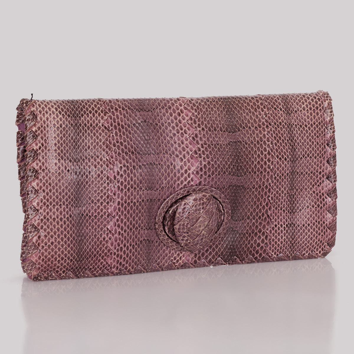 Clutch Bottega Veneta Python Roxa