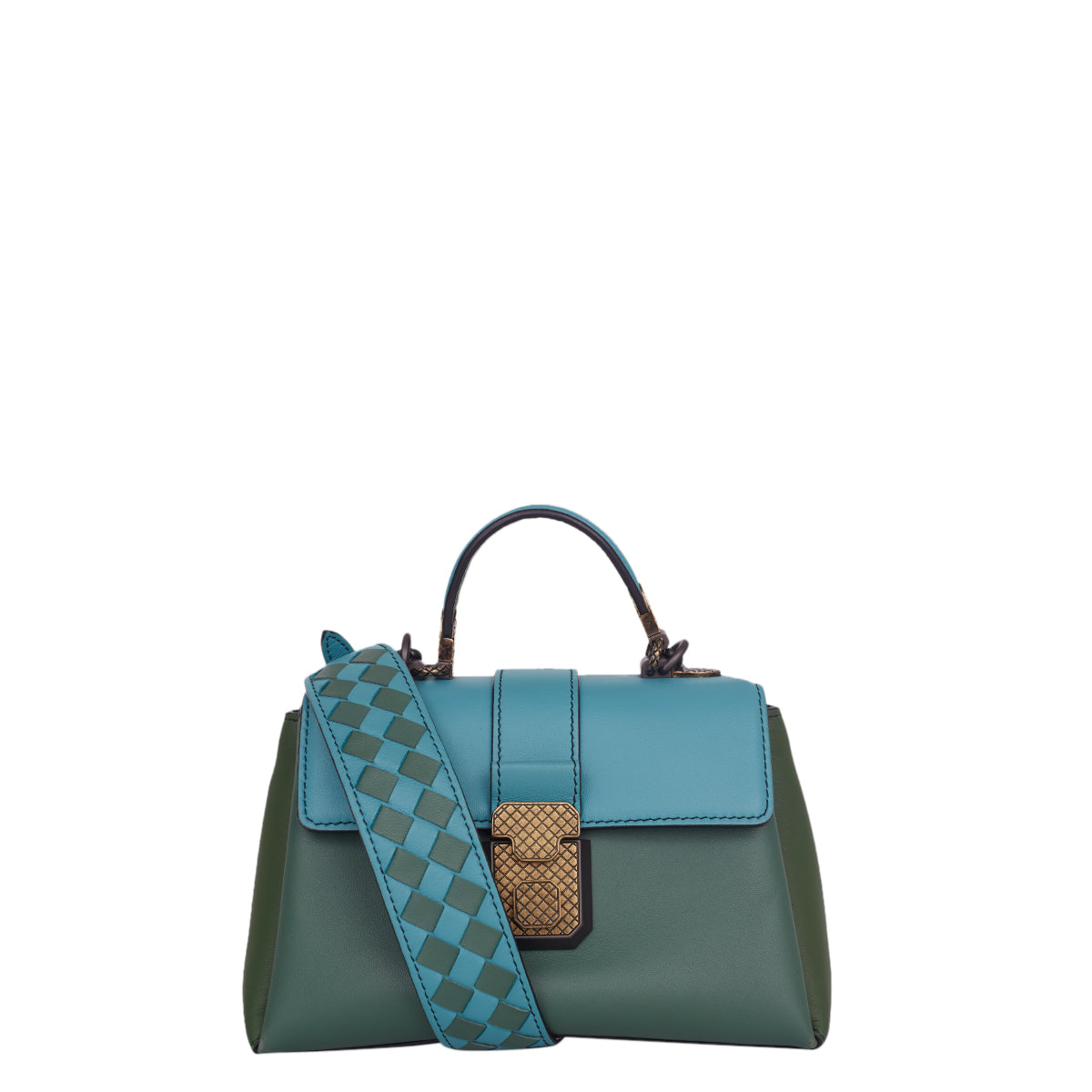 Bolsa Bottega Veneta Piazza Verde e Turquesa