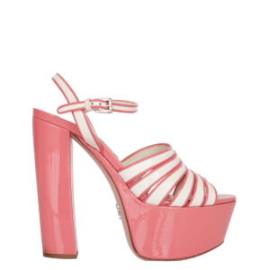 Sandália Prada Plataforma Rosa e Off White Tam. 35 Br