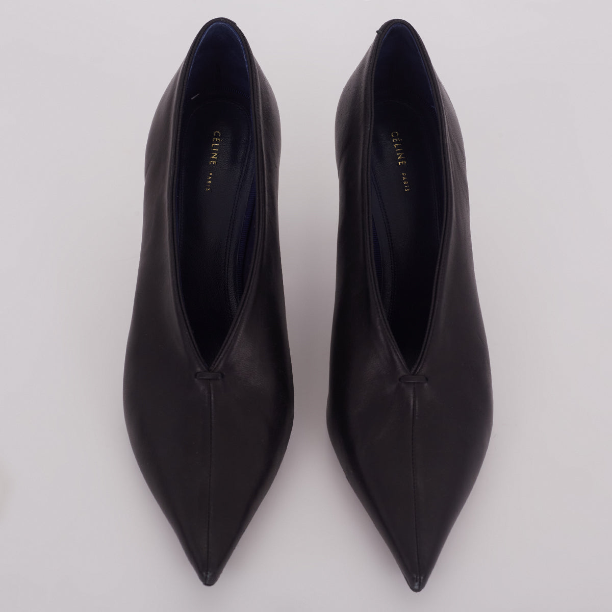 Sapato Céline Preto c/ Bico Fino Alongado Tam.38,5 Br