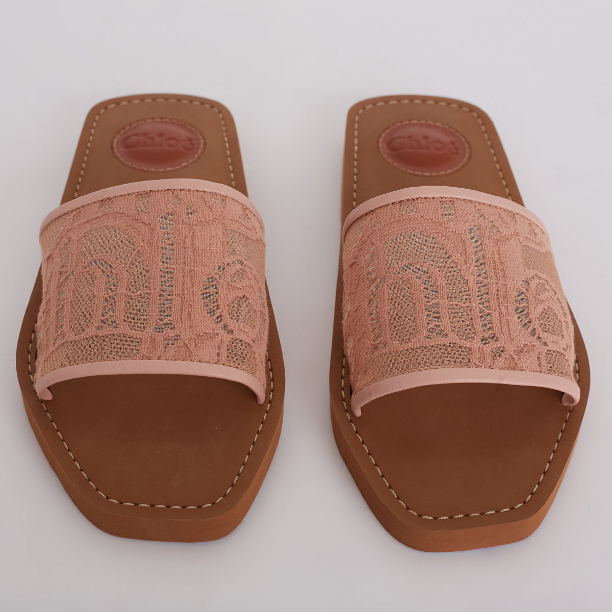 Rasteirinha Chloé c/ Renda Rosa Claro Tam. 35 Br
