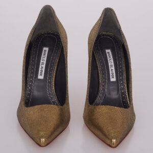 Scarpin Manolo Blahnik Metalizado Tam. 36 Br