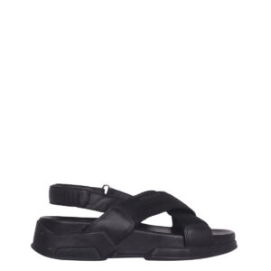 Papete Prada Preta em Couro e Nylon Tam.35 Br