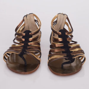 Rasteirinha Jimmy Choo Preto e Dourado Tam. 36,5 Br