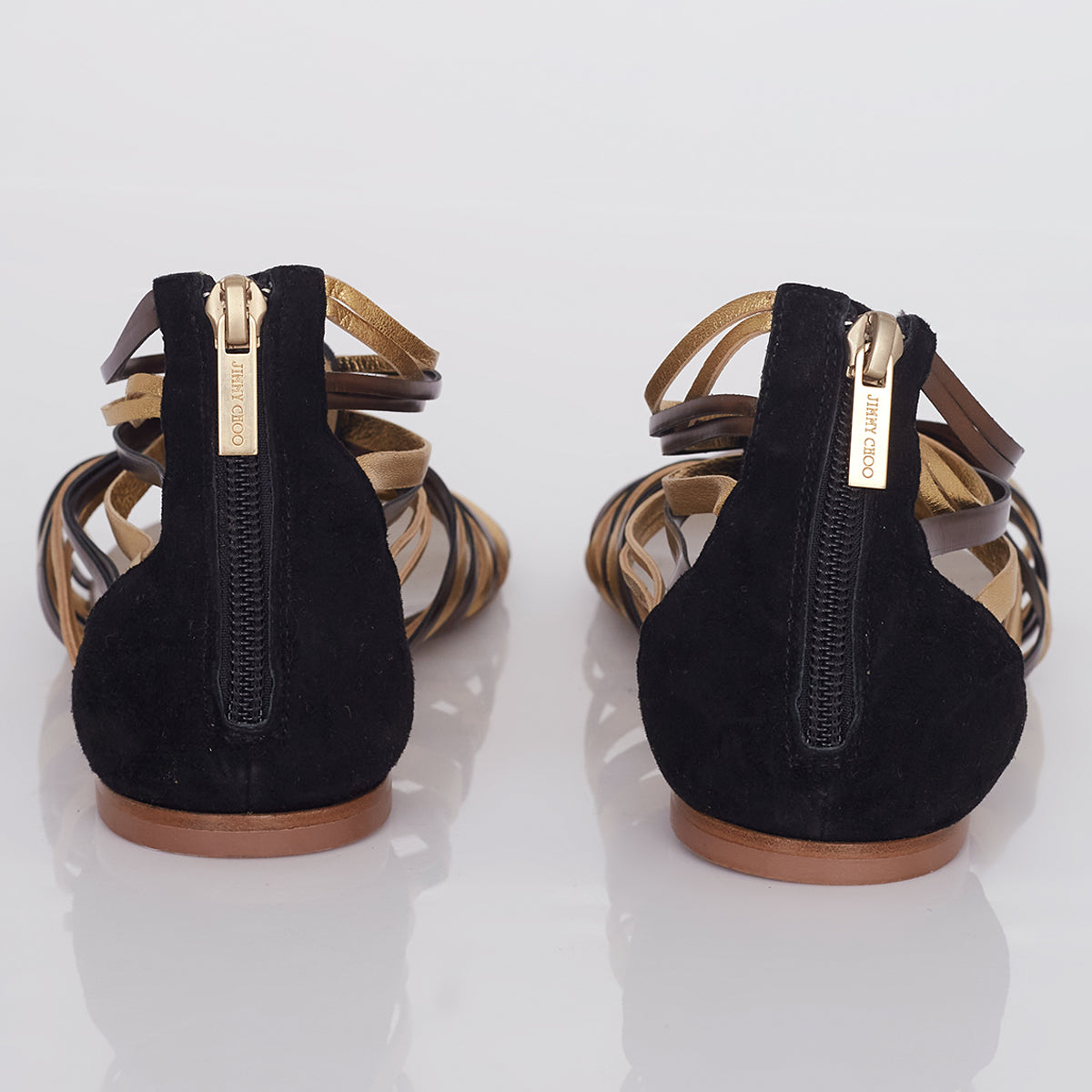 Rasteirinha Jimmy Choo Preto e Dourado Tam. 36,5 Br