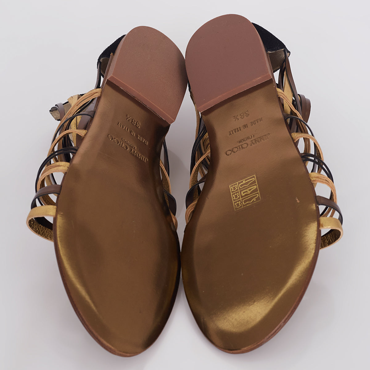 Rasteirinha Jimmy Choo Preto e Dourado Tam. 36,5 Br