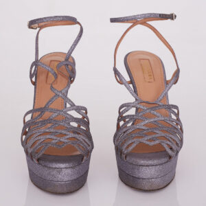 Sandália Aquazzura Moroe 130 Prata Tam. 34,5 Br