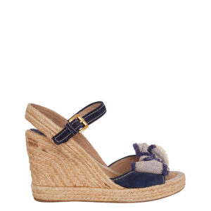 Sandália Prada Anabela Azul Tam. 37 Br