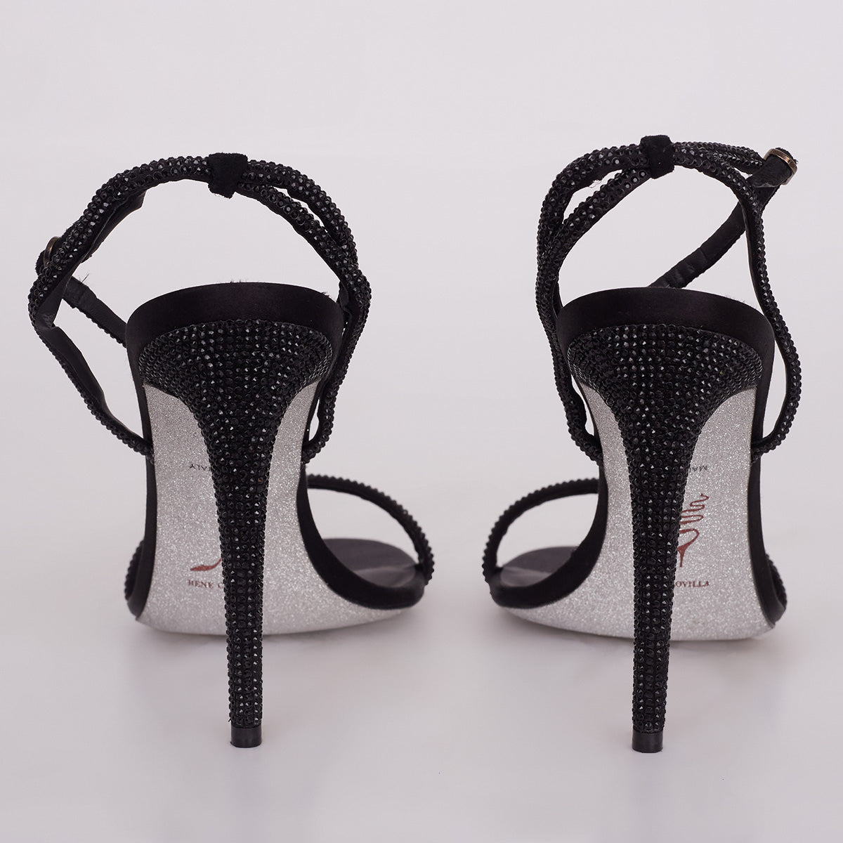 Sandália Rene Caovilla c/ Strass Preta Tam. 40,5 Br