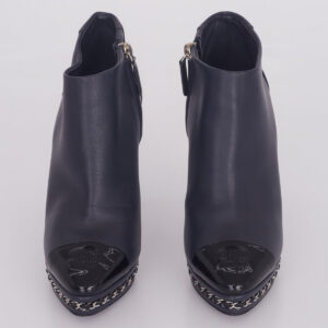 Bota Chanel Couro Azul Marinho TAM. 34,5 BR