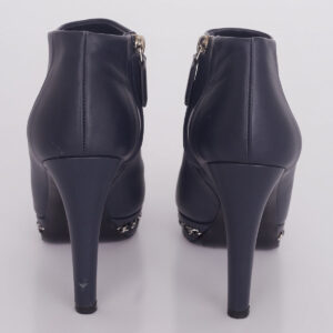 Bota Chanel Couro Azul Marinho TAM. 34,5 BR
