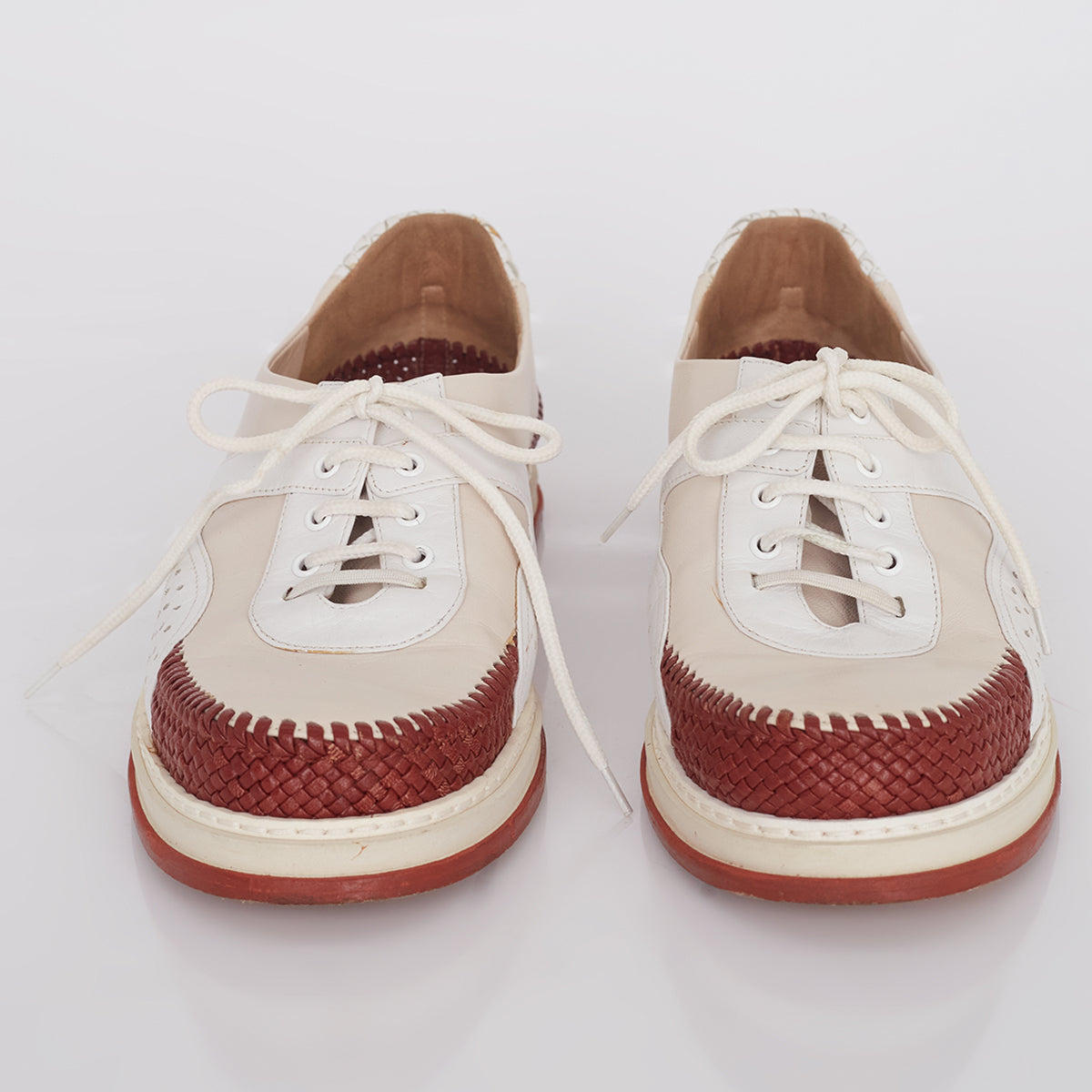 Oxford Bottega Veneta Off White e Caramelo Tam. 37,5 BR